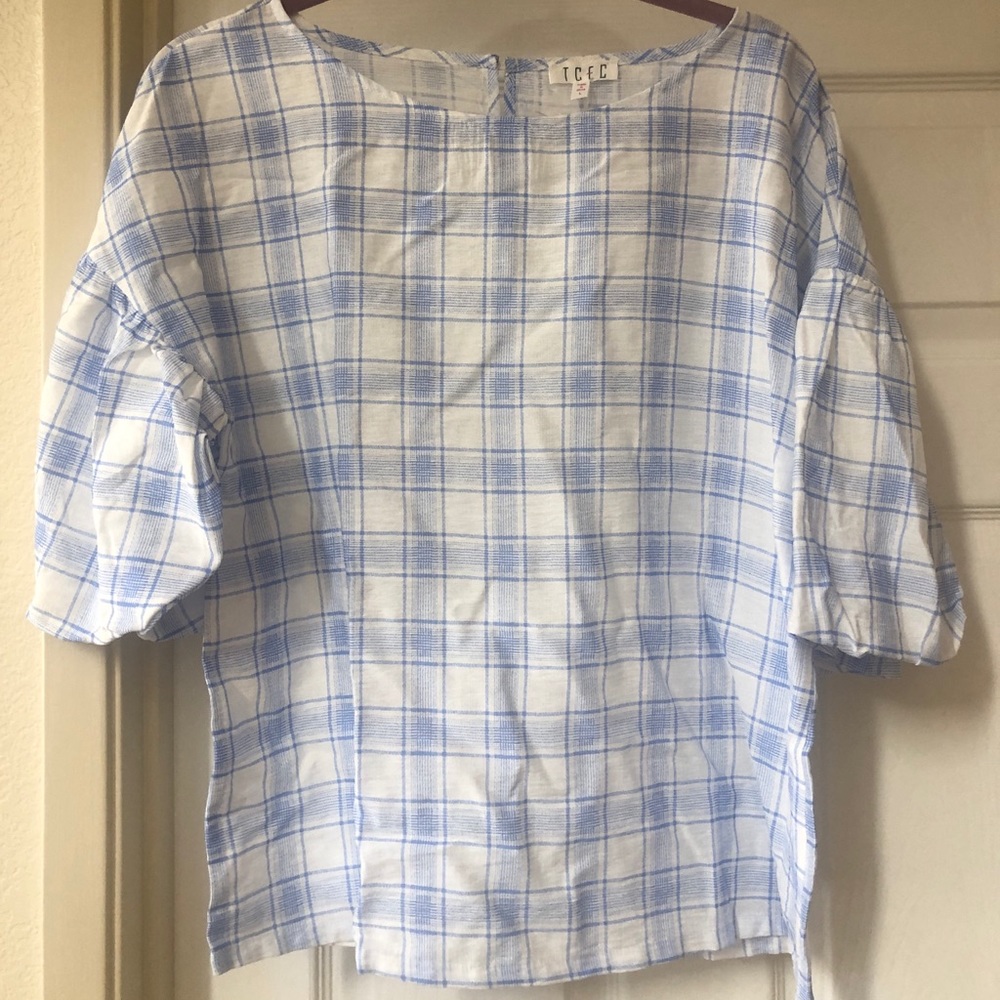 TCEC blouse by Vici blue and white
